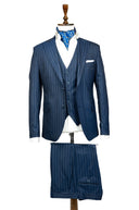 NAVY BLUE PINSTRIPE 3 PIECE SUIT