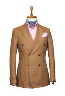 BROWN LINEN DOUBLE BREASTED SPORT COAT
