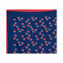 NAVY BLUE WITH RED DOTS POCKET SQUARE