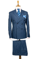 NAVY BLUE PINSTRIPE DOUBLE BREASTED SUIT