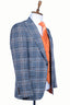 GREY ORANGE PLAID 3 PIECE SUIT