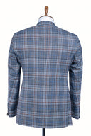 GREY ORANGE PLAID 3 PIECE SUIT
