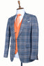 GREY ORANGE PLAID 3 PIECE SUIT