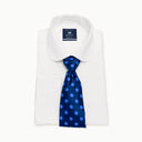 GREY POLKA DOT ON NAVY BLUE TIE