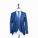 BLUE TWEED 3 PIECE SUIT