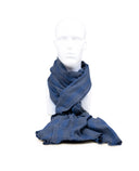 GREY WITH BLUE PLAID SCARF