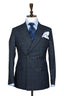 MIDNIGHT BLUE PLAID DOUBLE BREASTED SUIT