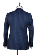 NAVY BLUE PINSTRIPE RED PIPING