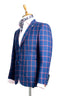 NAVY BLUE RED PLAID SPORT COAT