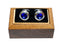 ROUND SILVER BLUE EYE CUFFLINK