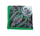 GREEN BROWN PAISELY POCKET SQUARE