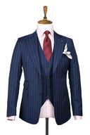 GREY WHITE STRIPE 3 PIECE SUIT