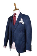 GREY WHITE STRIPE 3 PIECE SUIT