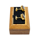 ROUND GOLD TIGER EYE CUFFLINK