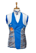 ROYAL BLUE DOUBLE BREASTED LINEN SPORT COAT