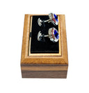 ROUND SILVER BLUE EYE CUFFLINK