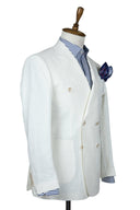 WHITE LINEN DOUBLE BREASTED SPORT COAT