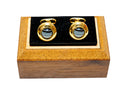 ROUND GOLD PORTAL CUFFLINK