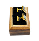 SQUARE GOLD DASH CUFFLINK