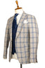 GREY BLUE PLAID 3 PIECE SUIT