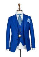 ROYAL BLUE RED PIPING 3 PIECE SUIT