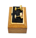 ROUND GOLD ROSE PETAL CUFFLINK