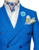 ROYAL BLUE DOUBLE BREASTED LINEN SPORT COAT