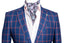 NAVY BLUE RED PLAID SPORT COAT