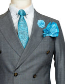 GREY PLAID DOUBLE BREASTED SUIT