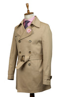 KHAKI DOUBLE BREASTED OVERCOAT