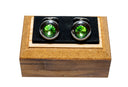 ROUND GREY GREEN STONE CUFFLINK
