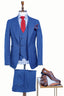 NAVY BLUE BASKETWEAVE 3 PIECE SUIT