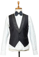 BLACK PATTERNED 3 PIECE TUXEDO