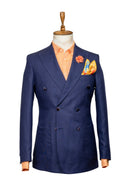 NAVY BLUE LINEN DOUBLE BREASTED SPORT COAT