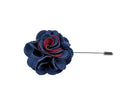 NAVY BURGUNDY FLORAL LAPEL PIN