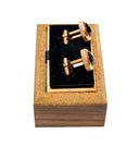 ROUND ROSE GOLD BLACK CUFFLINK