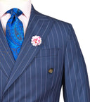 FL NAVY BLUE PINSTRIPE DB SUIT