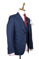 GREY WHITE STRIPE 3 PIECE SUIT