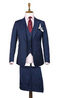 GREY WHITE STRIPE 3 PIECE SUIT