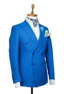 ROYAL BLUE DOUBLE BREASTED LINEN SPORT COAT