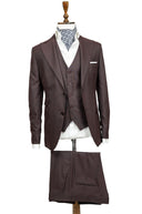 BURGUNDY BROWN 3 PIECE SUIT