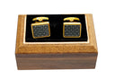 SQUARE GOLD DASH CUFFLINK
