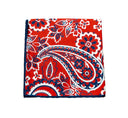 RED NAVY PAISELY POCKET SQUARE
