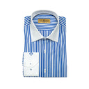ROYAL BLUE STRIPE PEAK COLLAR SHIRT
