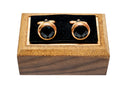 ROUND ROSE GOLD BLACK CUFFLINK