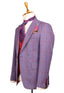 BLUE BURGUNDY PLAID 3 PIECE SUIT