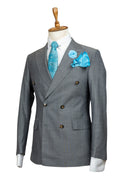 GREY PLAID DOUBLE BREASTED SUIT