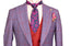 BLUE BURGUNDY PLAID 3 PIECE SUIT