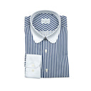 NAVY BLUE STRIPE ENGLISH COLLAR SHIRT