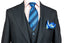 BLACK BLUE BUTTON 3 PIECE SUIT